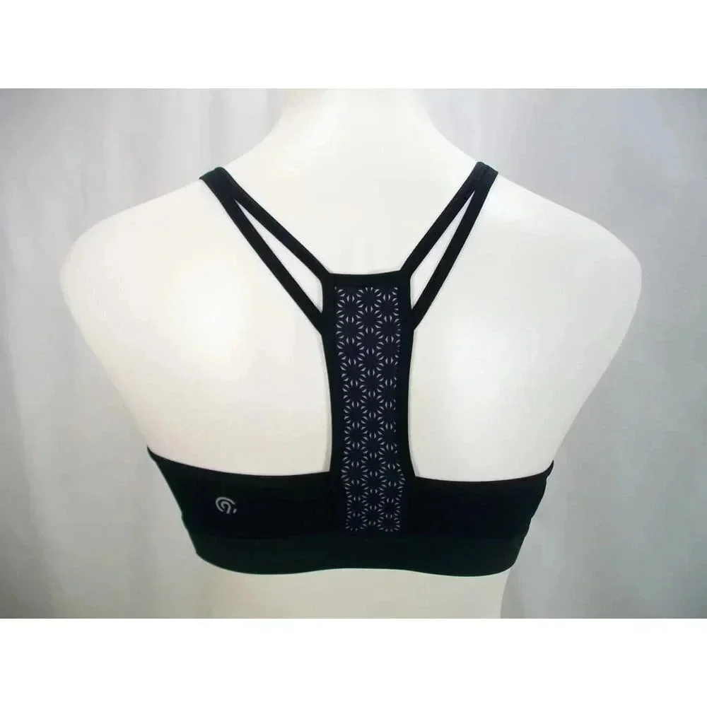 SMALL Champion N9687 C9 Strappy‎ Front Cami Wire Free Sports Bra Black Print NWT